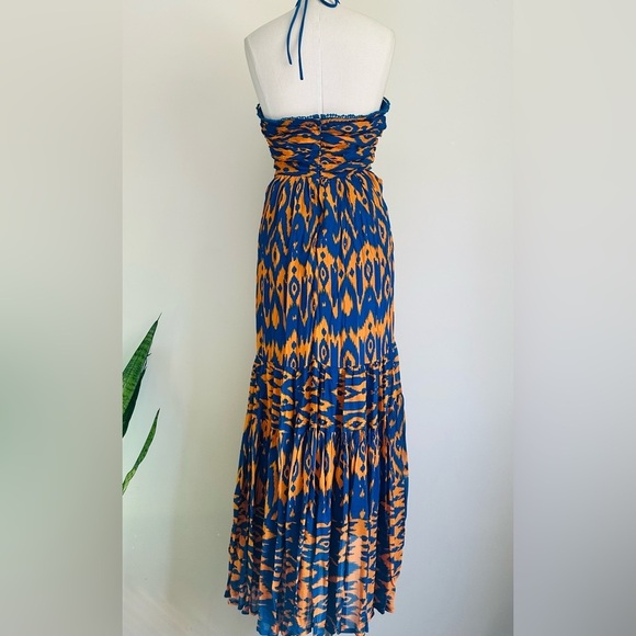 ANTHROPOLOGIE Verb Pallahvi Singhee CUT OUT Tropical Halter Maxi Dress SZ MED - Picture 6 of 9